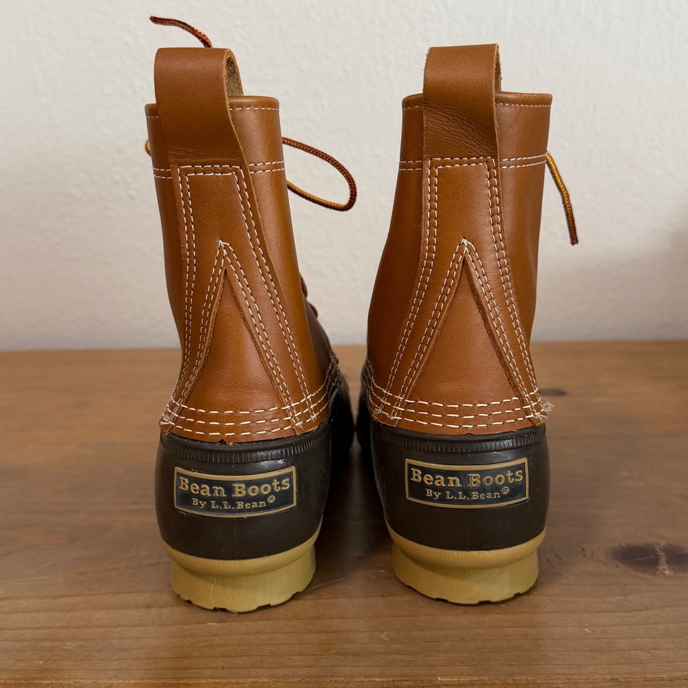 LL Bean Boots 8" Mens 9 M Duck Boots Tan Brown Waterproof Made in USA 175052 - Picture 6 of 14